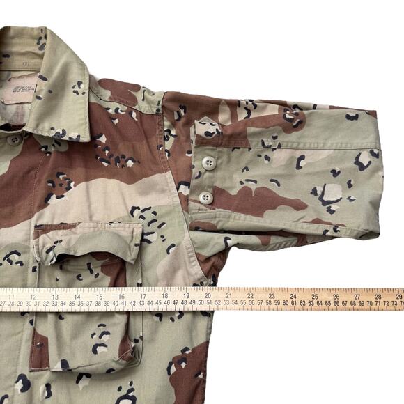 Vintage Desert Camo Shirt Men's S X-Short Brown Chocolate Chip Jacket Shirt READ - Picture 12 of 12
